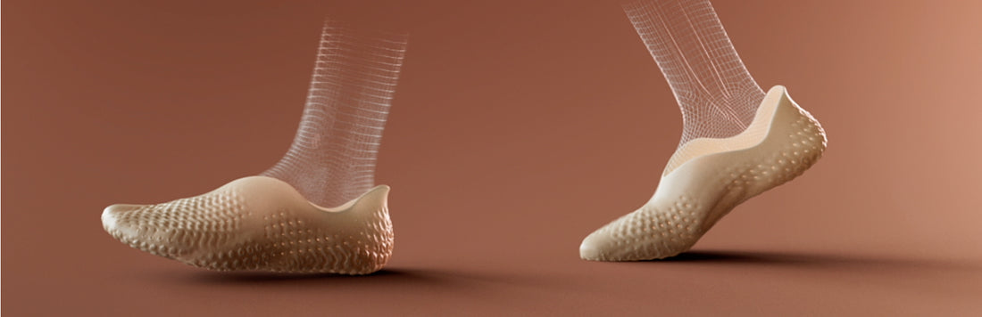 Biomimetic design meets advanced biomaterials. Disruptive footwear collaboration of VivoBarefoot and Balena.